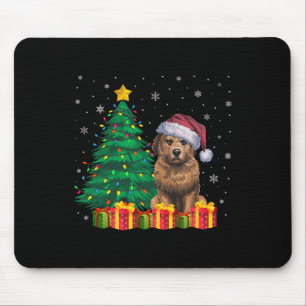 Ugly Briard Weihnachtsmannmütze Weihnachtsleuchten Mousepad