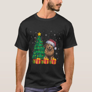 Ugly Briard Weihnachtsmannmütze Weihnachtsleuchten T-Shirt