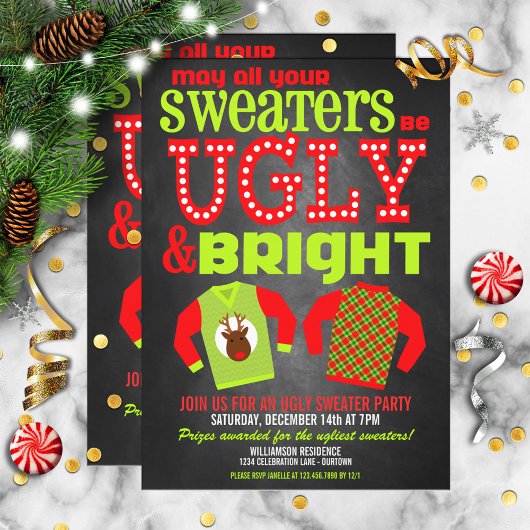 Ugly & Bright Christmas Sweaters Party Einladung
