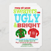 Ugly & Bright Christmas Sweaters Party Einladung (Vorne/Hinten)