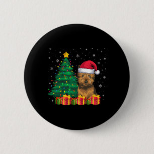 Ugly Cairn Terrier Weihnachtsmannmütze WeihnachtsL Button