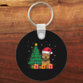 Ugly Cairn Terrier Weihnachtsmannmütze WeihnachtsL Schlüsselanhänger (Vorderseite)