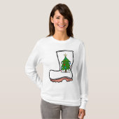 Ugly Cajun Weihnachtspulli Shrimping Stiefel T-Shirt (Vorne ganz)