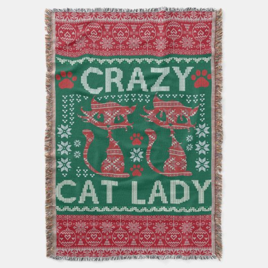 Ugly Cat Lady Sweater Blanket Weihnachtsgeschenk Decke (Vorderseite Vertikal)