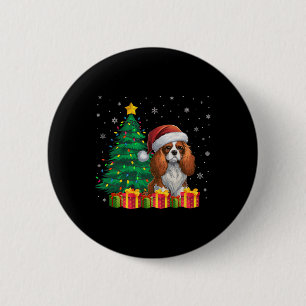 Ugly Cavalier King Charles Spaniel Weihnachtsmannm Button