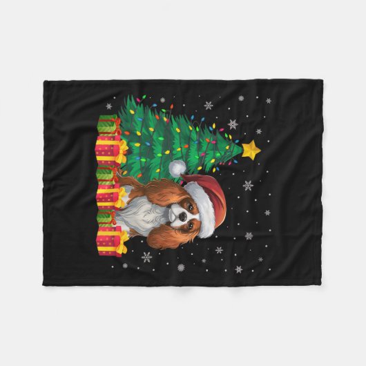 Ugly Cavalier King Charles Spaniel Weihnachtsmannm Fleecedecke (Vorderseite (Horizontal))