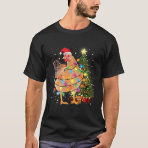 Ugly Chicken Christmas Lights Tree Weihnachtsmannm T-Shirt