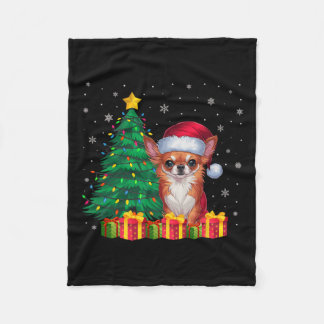Ugly Chihuahua Weihnachtsmannmütze Weihnachtslicht Fleecedecke
