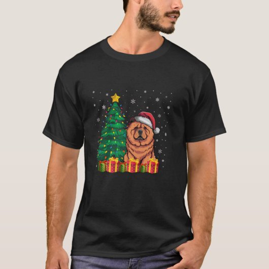Ugly Chow Chow Chow Weihnachtsmannmütze Weihnachts T-Shirt (Vorderseite)