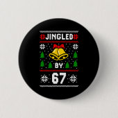Ugly Christmas 67 Meme Design Funny Six Seven Hand Button (Vorderseite)
