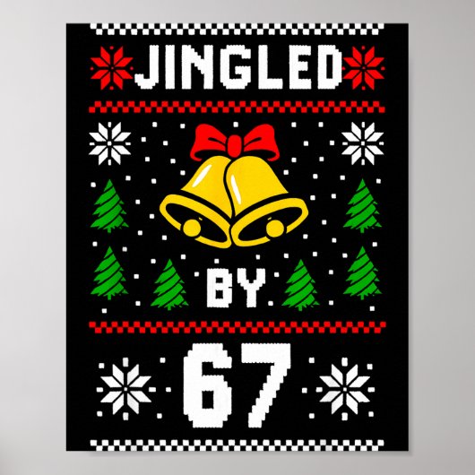 Ugly Christmas 67 Meme Design Funny Six Seven Hand Poster (Vorne)
