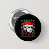 Ugly Christmas Abe Shirt Abraham Lincoln Santa Pat Button (Vorne & Hinten)