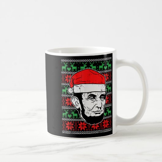 Ugly Christmas Abe Shirt Abraham Lincoln Santa Pat Kaffeetasse (Rechts)