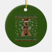Ugly Christmas Airedale Terrier Dog Xmas Merry Keramik Ornament (Vorne)