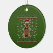 Ugly Christmas Airedale Terrier Dog Xmas Merry Keramik Ornament (Links)