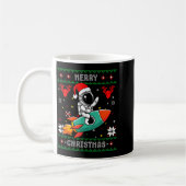 Ugly Christmas Astronaut Riding Rocket Santa Hat T Kaffeetasse (Links)