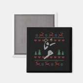 Ugly Christmas Badminton Magnet (Vorderseite/Rückseite)