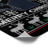 Ugly Christmas Black Cat Merry Christmas Gift Poster (Ecke)