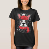 Ugly Christmas Boston Terrier Dog Funny Xmas T-Shirt (Vorderseite)