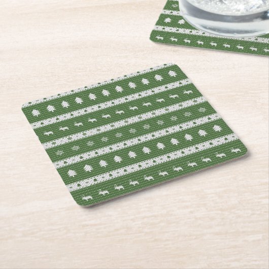 Ugly Christmas Chic Green Rechteckiger Pappuntersetzer (angewinkelt)