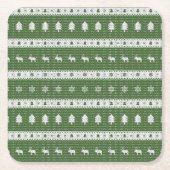 Ugly Christmas Chic Green Rechteckiger Pappuntersetzer (Vorderseite)