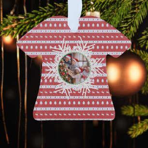 Ugly Christmas Chic rotes Acrylic Shirt Ornament