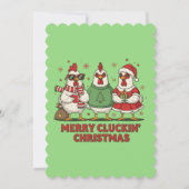 ugly christmas chicken merry clucking xmas einladung (Vorderseite)
