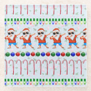Ugly Christmas Dabbing Santa Glasuntersetzer