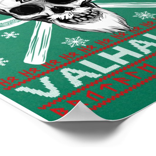 Ugly Christmas Design Fa-La-Valhalla Poster (Ecke)