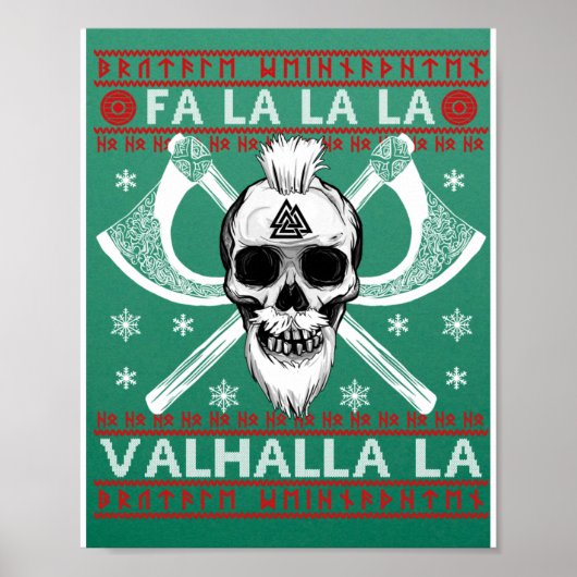 Ugly Christmas Design Fa-La-Valhalla Poster (Vorne)