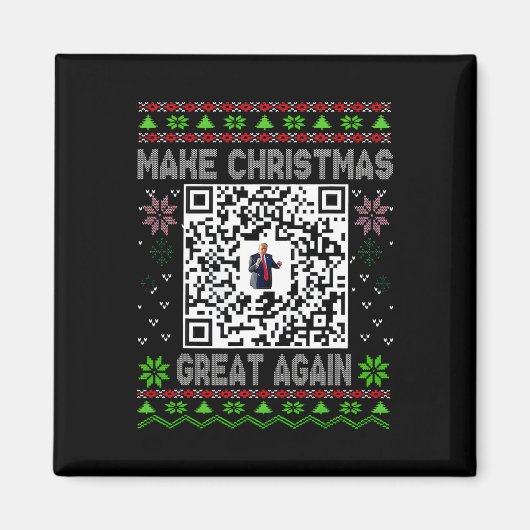 Ugly Christmas Funny Qr President Trump Dance Code Magnet (Vorne)