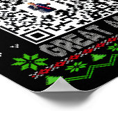 Ugly Christmas Funny Qr President Trump Dance Code Poster (Ecke)
