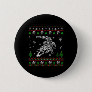 Ugly Christmas für Alligator Liebhaber Spaß Button