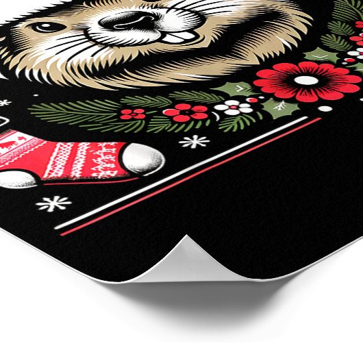 Ugly Christmas Groundhog  Poster (Ecke)