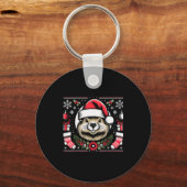 Ugly Christmas Groundhog Schlüsselanhänger (Vorderseite)