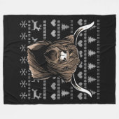 Ugly Christmas Highland Cow Fleecedecke (Vorderseite (Horizontal))