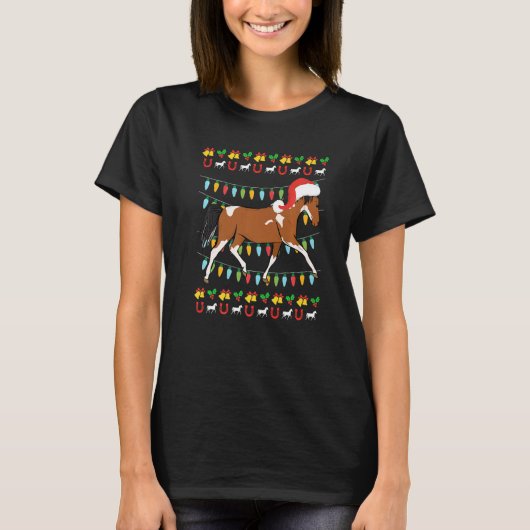 Ugly Christmas horse rider equestrian Christmas T-Shirt (Vorderseite)