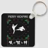 Ugly Christmas Karate Jiu Jitsu Martial Art Merry Schlüsselanhänger (Rückseite)