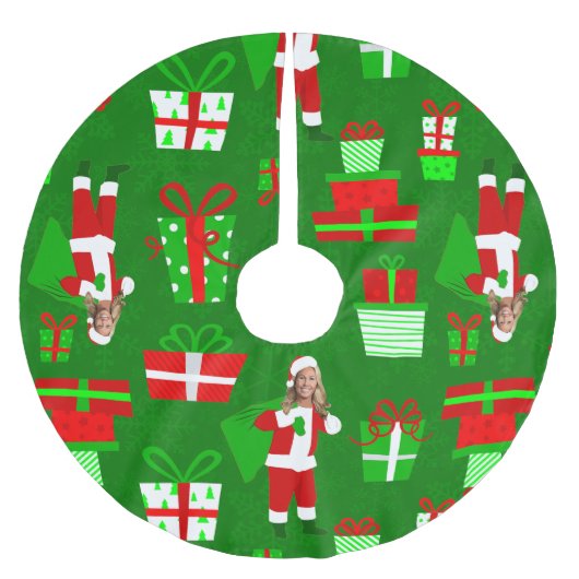 ugly christmas Marjorie Taylor Greene santa Polyester Weihnachtsbaumdecke (Vorderseite)