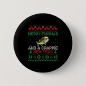 Ugly Christmas Merry Fishmas And A Crape New Year  Button (Vorderseite)