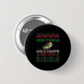 Ugly Christmas Merry Fishmas And A Crape New Year  Button (Vorne & Hinten)