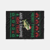 Ugly Christmas Merry Fishmas And A Crape New Year  Fleecedecke (Vorderseite (Horizontal))