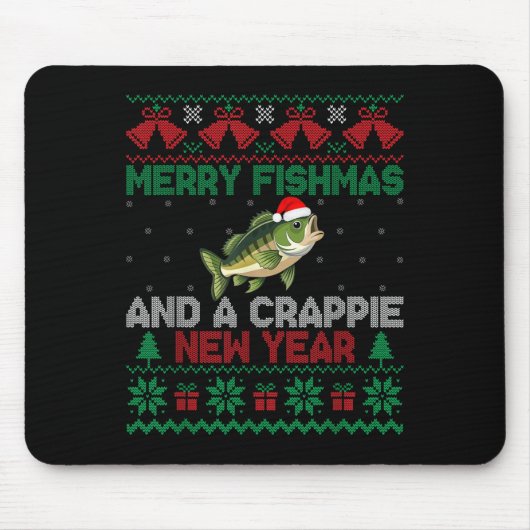 Ugly Christmas Merry Fishmas And A Crape New Year  Mousepad (Vorne)