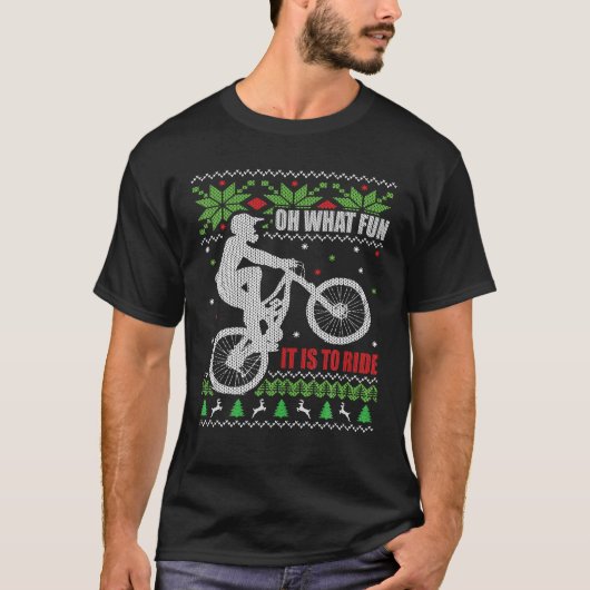 Ugly Christmas Mountain Bike Bike was Spaß ist T-Shirt (Vorderseite)