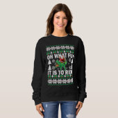 UGLY Christmas Oh What Fun It Is To Ride Dinosaur Sweatshirt (Vorne ganz)