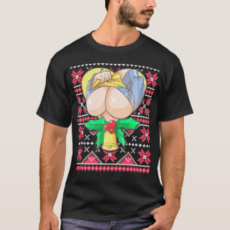 Ugly Christmas Otaku Ahegao Ecchi Etchi Lewd Henta T-Shirt