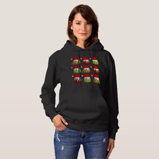 Ugly Christmas Pudding Weihnachtsmannmützen Hoodie (Vorne ganz)
