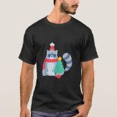 Ugly Christmas Raccoon Santa Xmas Tree Niedlich Ha T-Shirt (Vorderseite)