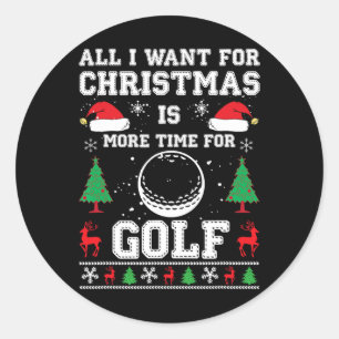 Ugly Christmas S Men Dry Fit Golf Xmas Holiday G Runder Aufkleber