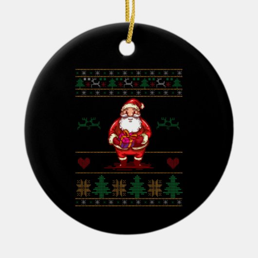 Ugly Christmas Santa Keramik Ornament (Vorne)